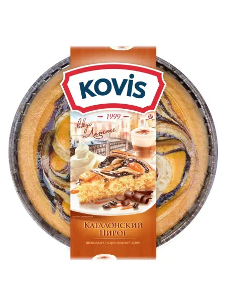 KOVIS Пирог бисквитный шоколадно-карамельный 400 гр 1 коробка