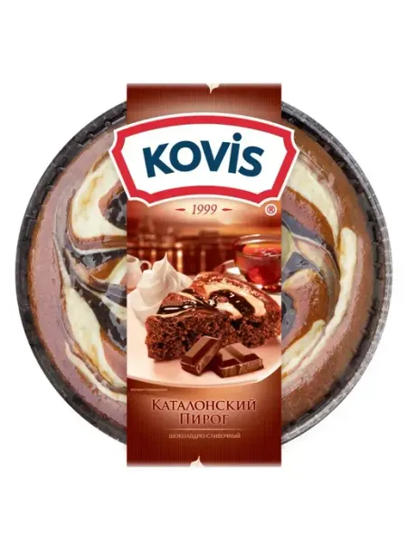 KOVIS Пирог бисквитный шоколадно-сливочный 400 гр 1 коробка