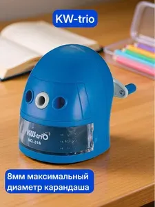 Точилка для карандашей механическая Kw-Trio 1 отверстие, пластик, синий