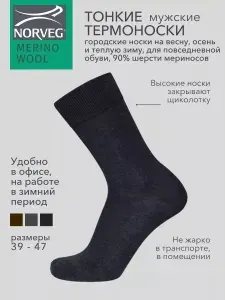 Носки Norveg мужские Merino Wool, 1 пара