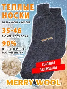 Носки MERRY WOOL мужские утеплённые универсальные, 1 пара