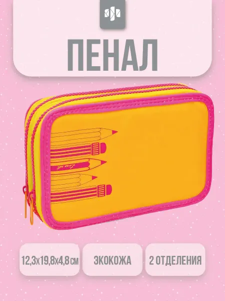 Феникс+ Пенал школьный экокожа 2 отделения