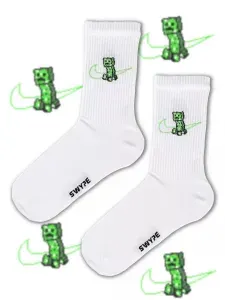 Носки SWYPE socks женские, мужские Крипер Mineraft Майнкрафт, 1 пара
