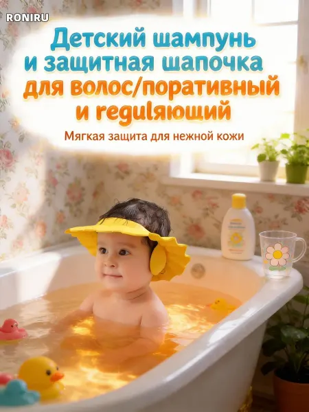 Детская шапочка-козырёк для купания, 23 см, вспененный полим…