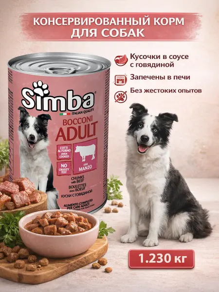 MONGE Консервы для собак с телятиной 1,23кг