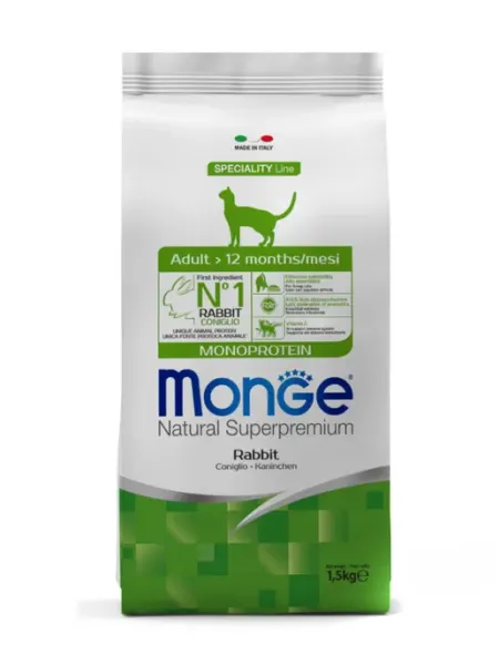 Monge Monoprotein для взрослых кошек с кроликом 1.5 кг