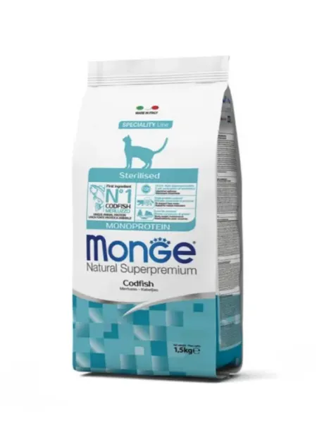 Monge Sterilised Monoprotein для кошек с треской 1.5 кг