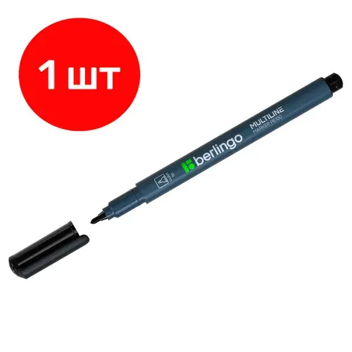 Маркер "Multiline PE100", 6 штук, перманентный черный, 1мм