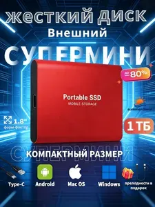 Summerdawn 1 ТБ Внешний жесткий диск (S7SSD-1TB), Металл, черный