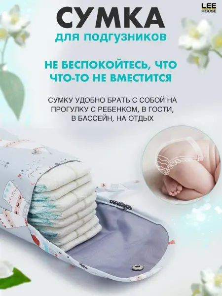 LEE HOUSE Сумка для подгузников водонепроницаемая