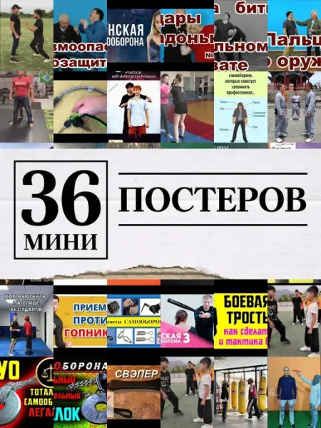 1-й Стикер Минипостеры 36 шт защитный для самообороны