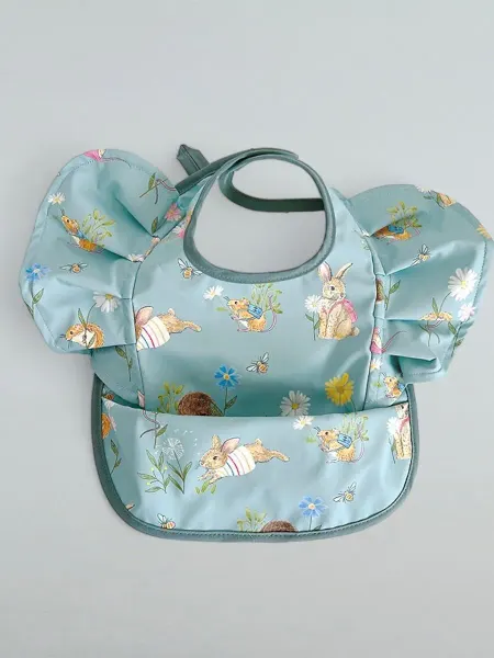 Непромокаемый детский нагрудник с карманом и липучкой