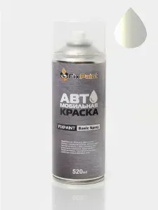 Краска NISSAN, код QAA, MOONLIGHT WHIT, автомобильная эмаль FixPaint Spray, 2 аэрозольных баллончика по 520 мл, 1-й и 2-й слой