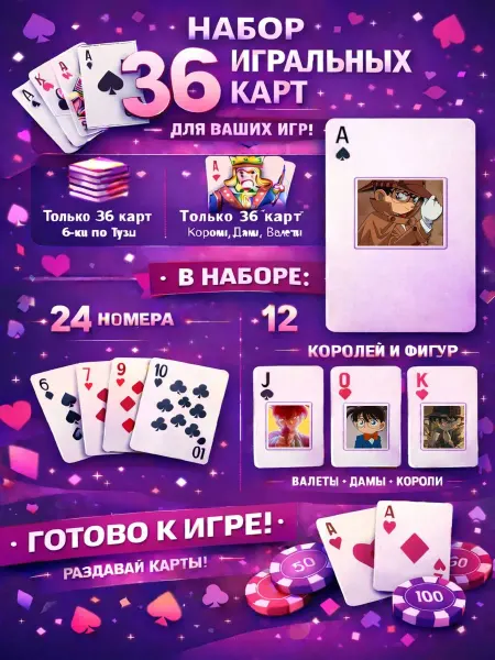 1-й Стикер Постеры колода карт 36 шт detective_conan_детектив_конан