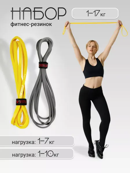 FITFILIP Набор фитнес резинок 1-17 кг