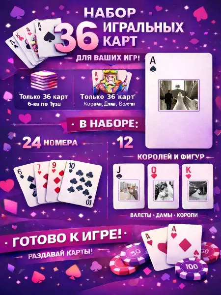 1-й Стикер Постеры колода карт 36 шт full_hd_Свадьба
