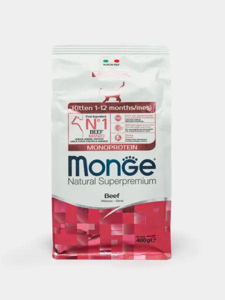 Сухой корм Monnge Special Line для котят, говядина, 1-12 месяцев, 400 г