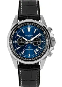 Наручные часы Jacques Lemans 1-2117S, мужские кварцевые спортивные часы Жак Леман с хронографом и датой на комбинированном ремне (силикон и кожа)