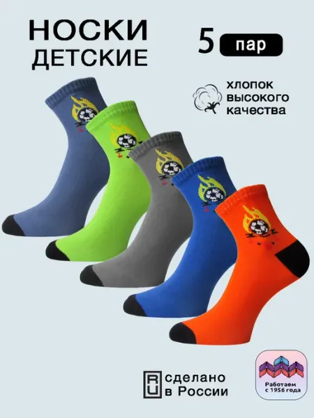 Ишимбайская чулочная фабрика Детские носки для мальчика подростковые набор 5 пар