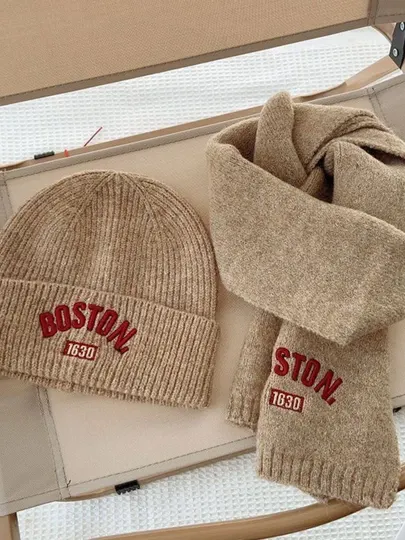 Детская зимняя тёплая шапка и шарф модель Boston от 1-4 лет