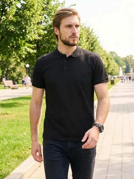 MENS CASUAL/ZEUGGMA Хлопковая футболка поло с коротким рукавом Турция