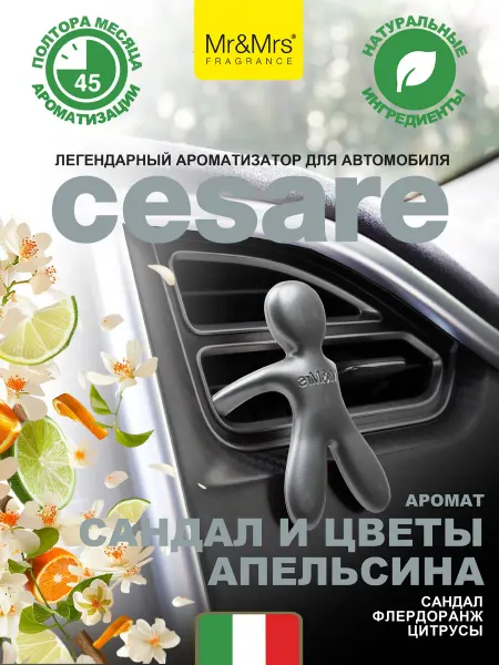 Mr&Mrs Fragrance Ароматизатор в машину Cesare SANDALWOOD Сандал