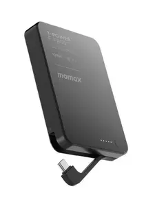 Внешний аккумулятор Momax 1-Power F.Pass+ 10000 mAh PD 30W со встроенным кабелем Type-C (IP158)- Black