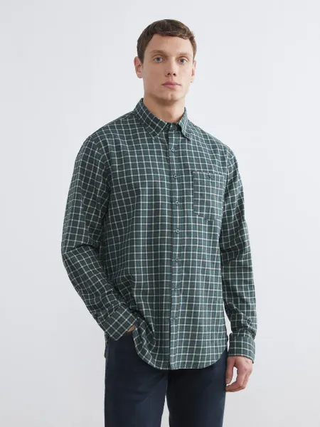 LC Waikiki Мужская рубашка в клетку из габардина, regular fit