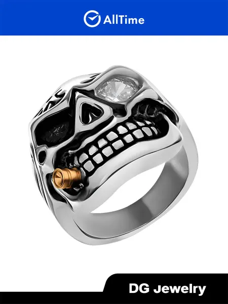 DG Jewelry Перстень ''Череп'' бижутерия с кубическим цирконием, эмалью