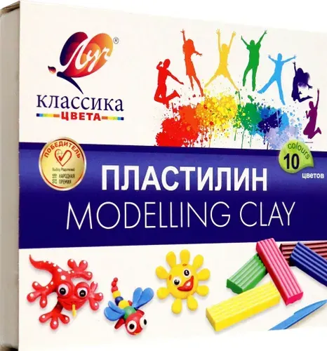 Пластилин Классика, 10 цветов, со стеком