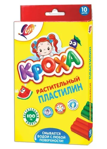 Пластилин Луч "Кроха" растительный 10 цветов