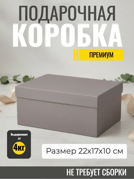 Rumba Подарочная коробка для подарка картонная серая с крышкой