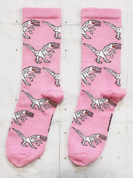 Snugsocks Высокие прикольные носки с принтом и рисунком динозавр