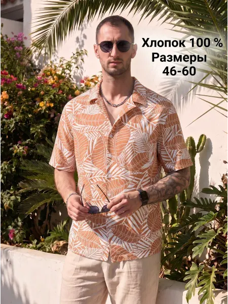 TLG Рубашка летняя с коротким рукавом хлопок