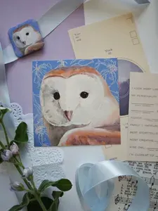 Открытка авторская "Сипуха", сова, 10 10, в душе интроверта