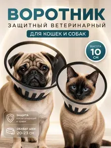 Защитный воротник ветеринарный для кошек и собак (пластик) 10 см