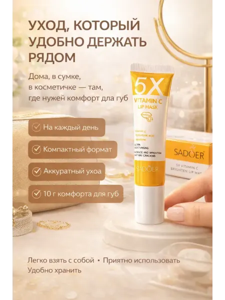 КАРЭД Маска для губ увлажняющая с витамином C, 10 г