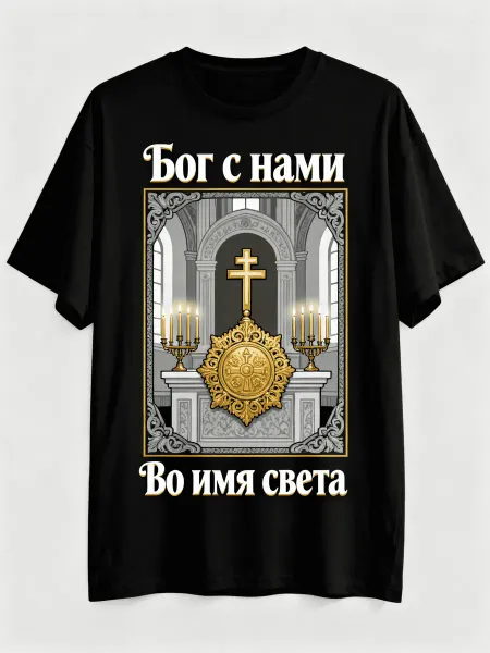 Футболка религиозного стиля! С изображением православного ал