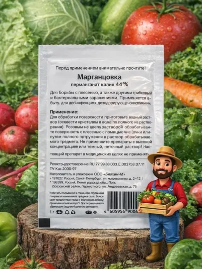 Марганцовка — перманганат калия для садовых целей, 10 г