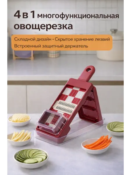 Овощерезка 4 в 1 многофункциональная с контейнером
