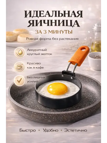 БАЙКО 1 Форма для жарки яиц круглая на сковороде