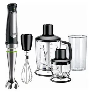 Погружной блендер Braun MultiQuick 7 MQ7045X, 10 скоростей, мощность 1000Вт, чёрный
