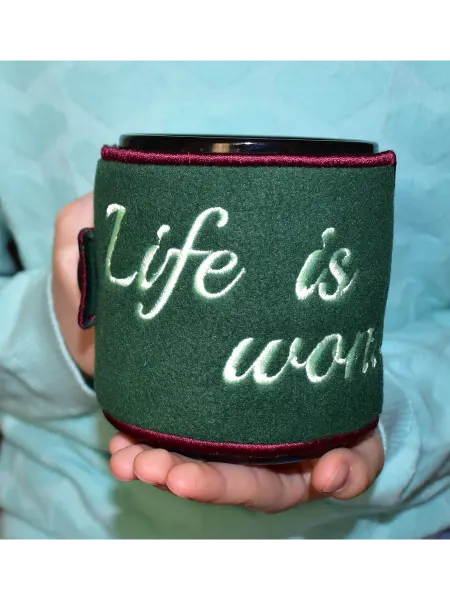 Грелка для кружки + 2 подставки "Life is wonderful"