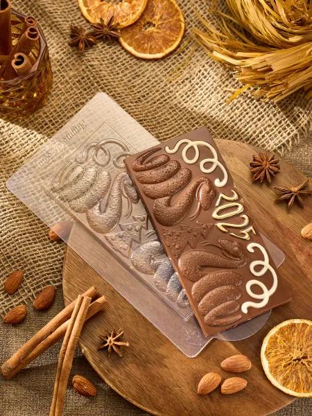 AnyMolds Змейки 2025 шоколад к Новому году форма пластиковая