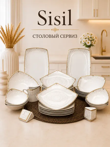 PARDIS CHINI Сервиз набор посуды столовой обеденный Sisil на 6 персон