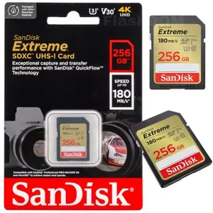Карта памяти SanDisk Extreme SDXC 256 ГБ Class 10 UHS-I V30, 180/130 Мб/с
