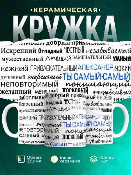 MADE_WITH_LOVE Кружка с именем Комплименты Александру