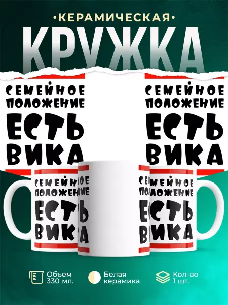 MADE_WITH_LOVE Кружка с именем Вика