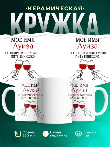 MADE_WITH_LOVE Кружка с именем Луиза винишко подруги подарок прикол