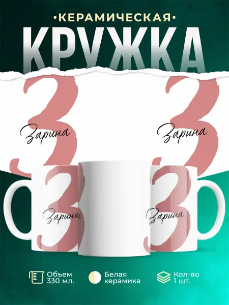 MADE_WITH_LOVE Именная кружка Зарина